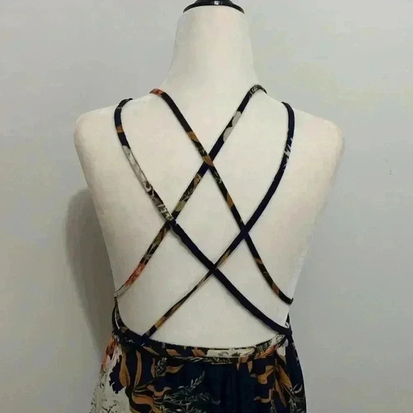 Korean Style summer beach Maxi  Dress in Navy - Picture 6 of 6